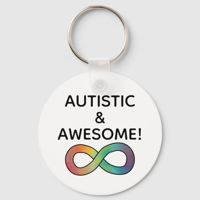 Porte-clés Autiste & Awesome ! Acceptation de la neurodiversi (Recto)