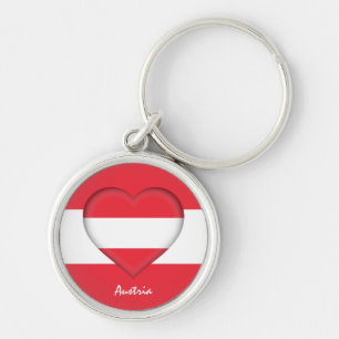 Porte-clés Autriche & Coeur, Drapeau autrichien mode / sport