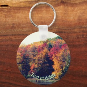 Porte-clés Autumn Foliage Pond Nature Personalized