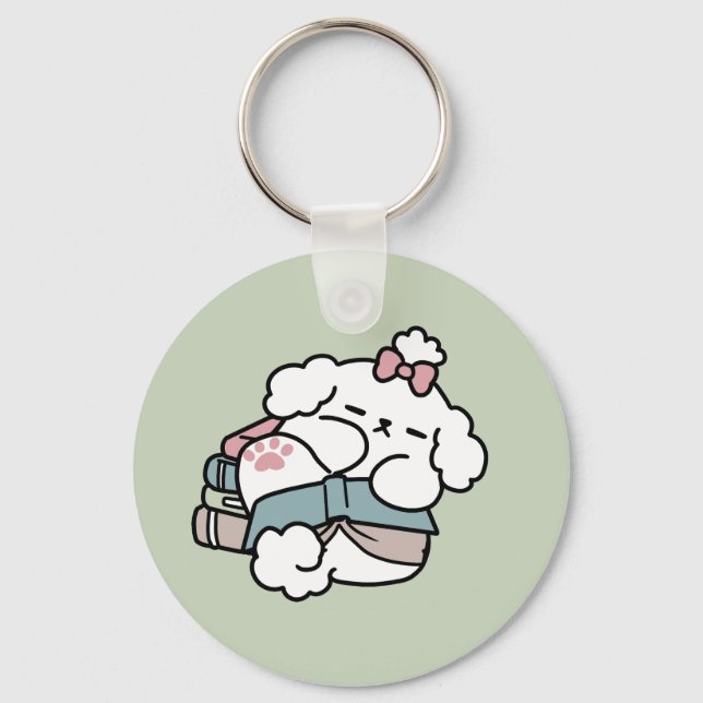 Porte-clés Avant le coucher avec ma chienne - Livre et Amoure (Recto)