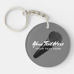 Porte-clés avec icône de microphone audio personna