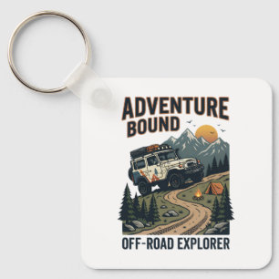Porte-clés Aventure Rétro Tout-Terrain avec Grincement en Bas