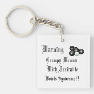 Porte-clés Avertissement Grumpy Bowoman Femme Avec Des Bowles