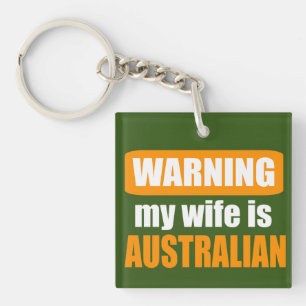 Porte-clés Avertissement ma femme est Australienne