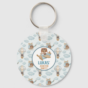 Porte-clés Aviator Party Bear Pastel Blue Anniversaire