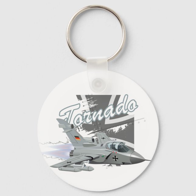 Porte-clés Avion de chasse militaire en dessin animé (Recto)