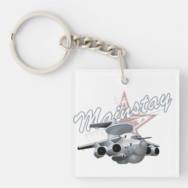 Porte-clés Avion militaire de dessin (Devant)