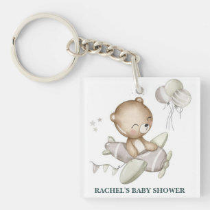 Porte-clés avion Ourson pour Baby Shower
