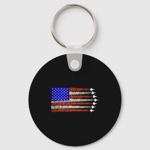 Porte-clés Avions de combat patriotiques américains drapeau a