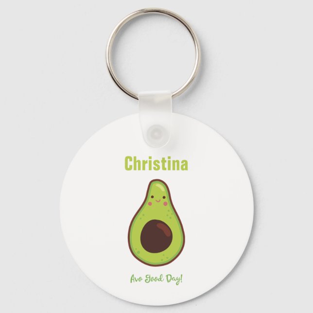 Porte-clés Avo Good Day Personnalisé Sourire Avocado (Recto)