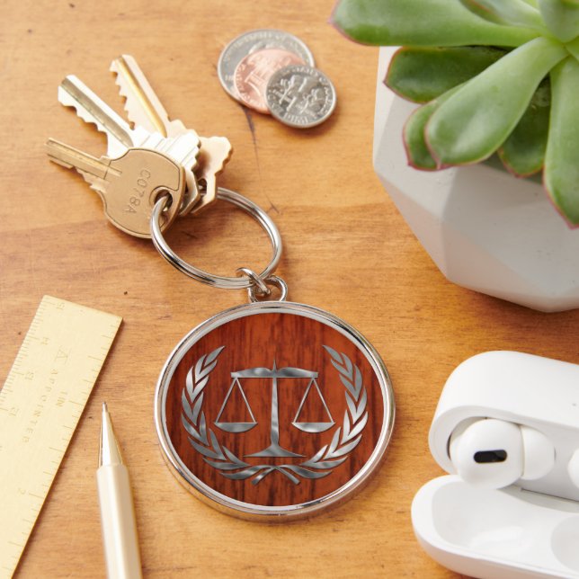 Porte-clés Avocat à l'échelle juridique de la justice (Bureau)