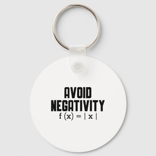 Porte-clés Avoid Negativity Funny Teacher Math Equation Quote (Recto)