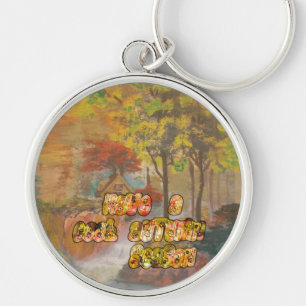 Porte-clés Avoir un Cool Saison d'automne Art Vintage Imprime