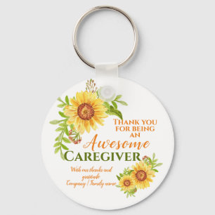 Porte-clés Awesome aidant Floral Sunflower Appréciation