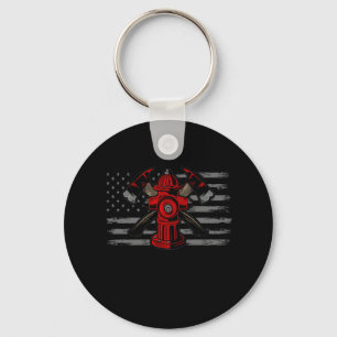 Porte-clés Ax du drapeau américain pompier