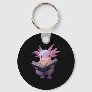 Porte-clés Axolotl Bookworm Livre de lecture Funny Kawaii Gra