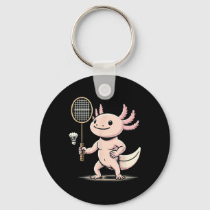 Porte-clés Axolotl jouant au badminton joueur navette sport