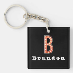 Porte-clés B Ampoule Marquee Monogram Personnalisée