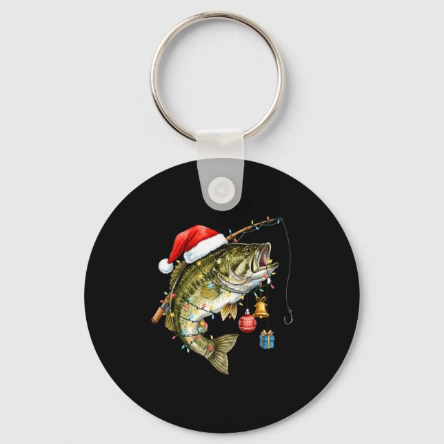 Porte-clés B Fish Festive Lights Christmas Funny Fishing Long (Recto)