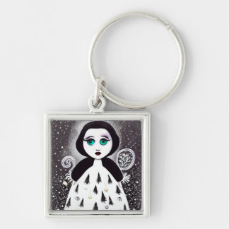 Porte-clés B&W Surreal Pop Xmas Poupée d'arbre