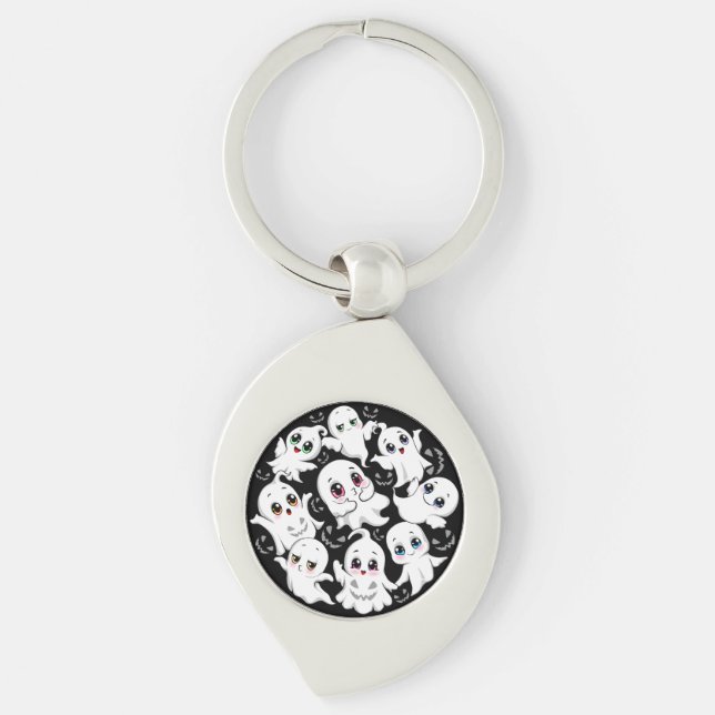 Porte-clés Baby Ghosts Éffrayant mignon Halloween humeur (Devant)