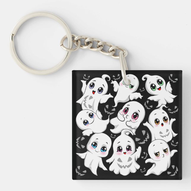 Porte-clés Baby Ghosts Éffrayant mignon Halloween humeur (Devant)