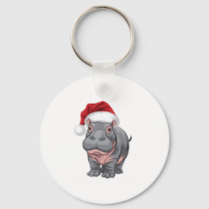 Porte-clés Baby Hippo Moo Deng Chemise De Noël Pour Enfants, 