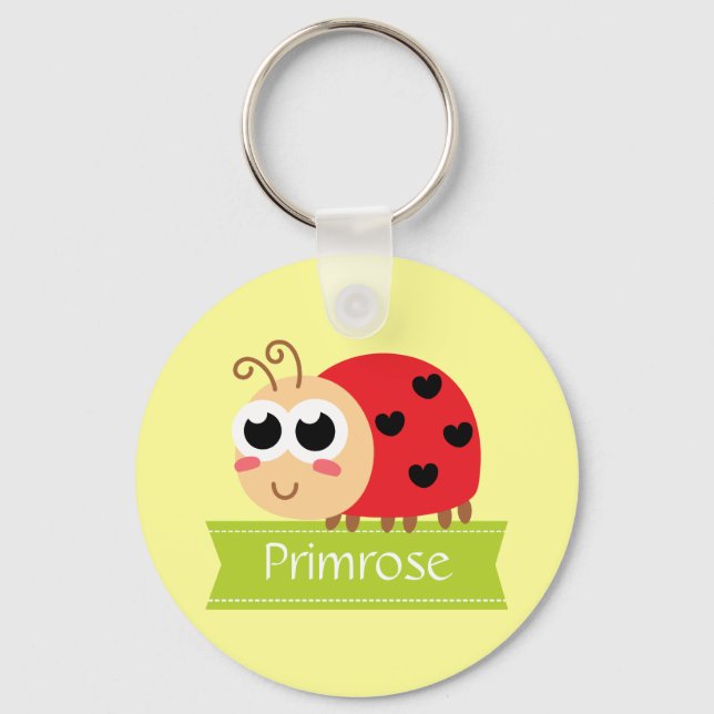 Porte-clés Baby shower : Bébé mignon Ladybug avec points card (Recto)