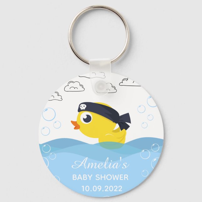 Porte-clés Baby shower de Duckie Boy en caoutchouc (Recto)