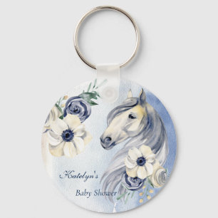 Porte-clés Baby shower de fleurs d'aquarelle du ranch