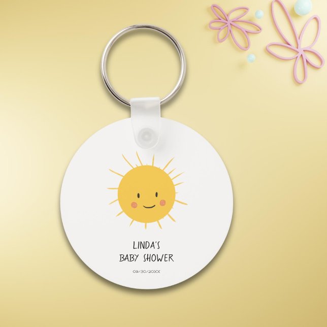Porte-clés Baby shower personnalisé Sun Whimsical (Créateur téléchargé)