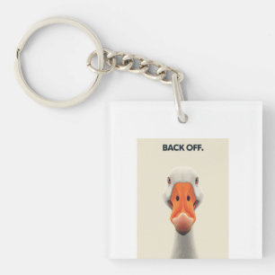 Porte-clés Back Off Goose – Funny Confrontational Animal Desi