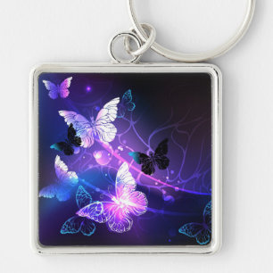 Porte-clés Background with Night Butterflies