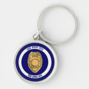 Porte-clés Badge du sergent de police personnalisé
