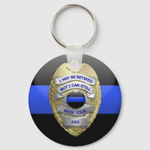 Porte-clés Badge Retraité Thin Blue Line