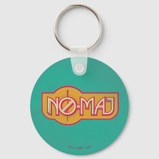 Porte-clés Badge rouge et jaune NO-MAJ™ (Recto)