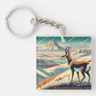 Porte-clés Badlands National Park Winter Souvenir Cadeau