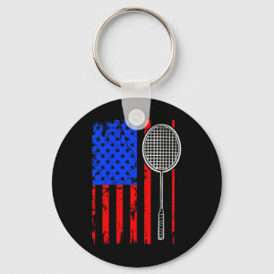 Porte-clés Badminton au drapeau américain