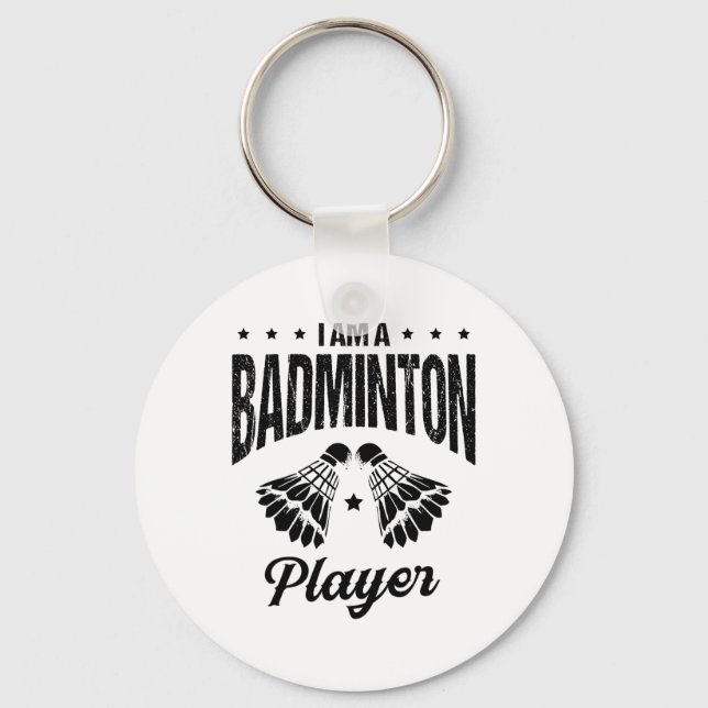 Porte-clés Badminton Est Ma Vie Badminton Player Shuttle (Recto)