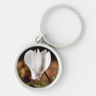 Porte-clés Bague à clé blanche Cyclamen