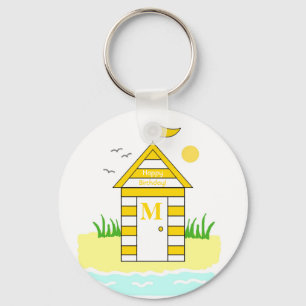 Porte-clés Bague à clé jaune hut Beach