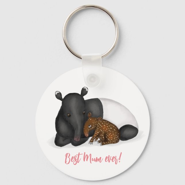 Porte-clés Bague à clé "Meilleure maman jamais" pour bébé tap (Recto)