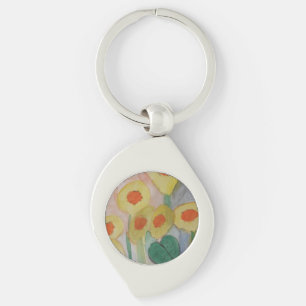 Porte-clés Bague à clé métallique des tournesols Abstraits