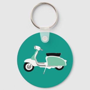 Porte-clés Bague à clé Turquoise ronde rétro Scooter