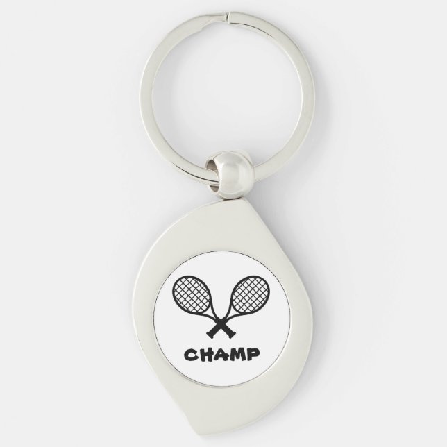 Porte-clés Bague clé de tennis métallique (Devant)
