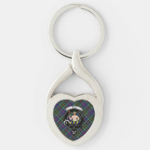 Porte-clés Bague de clan en bois Argent Clé métallique