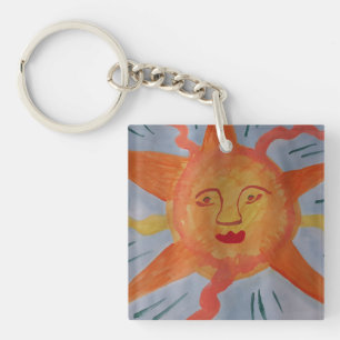 Porte-clés Bague de clé acrylique Sun Fiery