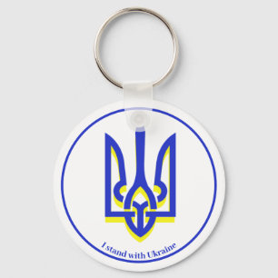 Porte-clés Bague de clé triangulaire jaune bleu Ukraine