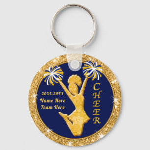 Porte-clés Baguette de poche bleu marine et or