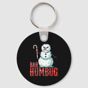 Porte-clés Bah Humbug Casquette de Père Noël Bonhomme de Neig